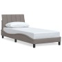 Estructura de cama sin colchón tela gris taupe 80x200 cm