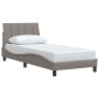 Estructura de cama sin colchón tela gris taupe 80x200 cm