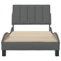Estructura de cama sin colchón tela gris oscuro 90x200 cm