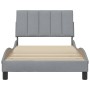 Estructura de cama sin colchón tela gris claro 90x200 cm
