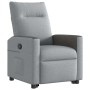 Sillón reclinable elevable de tela gris claro