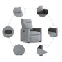 Sillón reclinable elevable de tela gris claro