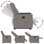 Sillón eléctrico reclinable elevable de tela gris taupe