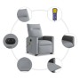Sillón de masaje eléctrico reclinable elevable tela gris claro