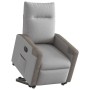 Sillón eléctrico reclinable elevable de tela gris nube