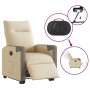 Sillón eléctrico reclinable elevable de tela color crema