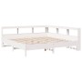 Cama con estantería sin colchón madera maciza blanca 200x200 cm