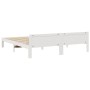 Estructura de cama sin colchón madera maciza de pino 160x200 cm