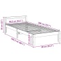 Estructura de cama sin colchón madera maciza de pino 90x200 cm