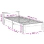 Estructura de cama sin colchón madera maciza de pino 80x200 cm
