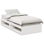 Sofá cama sin colchón madera maciza de pino blanco 80x200 cm