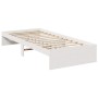 Sofá cama sin colchón madera maciza de pino blanco 80x200 cm