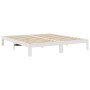 Estructura de cama sin colchón madera maciza de pino 160x200 cm