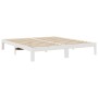 Estructura de cama sin colchón madera maciza de pino 160x200 cm