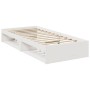 Diván sin colchón blanco 75x190 cm madera maciza de pino