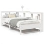 Cama con estantería sin colchón madera maciza blanco 90x200 cm