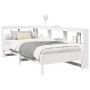 Cama con estantería sin colchón madera maciza blanco 90x200 cm