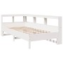 Cama con estantería sin colchón madera maciza blanco 90x200 cm
