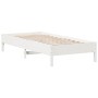 Cama con estantería sin colchón madera maciza blanco 90x200 cm