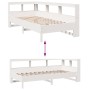 Cama con estantería sin colchón madera maciza blanco 90x200 cm
