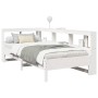Cama con estantería sin colchón madera maciza blanca 75x190 cm