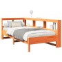 Cama con estantería sin colchón madera maciza marrón 90x190 cm
