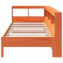 Cama con estantería sin colchón madera maciza marrón 90x190 cm