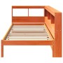 Sofá con estantería sin colchón madera maciza marrón 90x200 cm