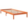 Sofá con estantería sin colchón madera maciza marrón 90x200 cm