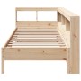 Cama con estantería sin colchón madera maciza de pino 100x200cm