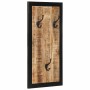 Perchero madera maciza de mango rugosa 40x2x80 cm