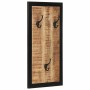 Perchero madera maciza de mango rugosa 40x2x80 cm