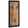 Perchero madera maciza de mango rugosa 40x2x80 cm