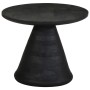 Mesa auxiliar madera maciza de mango negra Ø50x40 cm