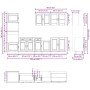 Mueble cocina Kalmar roble sonoma 7 pzas madera contrachapada