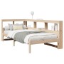 Cama con estantería sin colchón madera maciza de pino 100x200cm