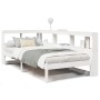 Cama con estantería sin colchón madera maciza blanca 75x190 cm