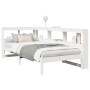 Cama con estantería sin colchón madera maciza blanca 75x190 cm