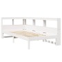 Cama con estantería sin colchón madera maciza blanca 75x190 cm