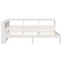 Cama con estantería sin colchón madera maciza blanca 75x190 cm