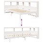 Cama con estantería sin colchón madera maciza blanca 75x190 cm