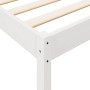 Cama con estantería sin colchón madera maciza blanca 75x190 cm
