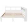 Cama con estantería sin colchón madera maciza blanca 150x200 cm