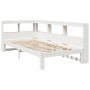 Cama con estantería sin colchón madera maciza blanca 100x200 cm