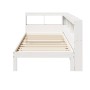 Cama con estantería sin colchón madera maciza blanca 100x200 cm