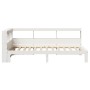 Cama con estantería sin colchón madera maciza blanca 100x200 cm