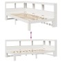 Cama con estantería sin colchón madera maciza blanca 100x200 cm