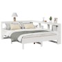 Cama con estantería sin colchón madera maciza blanca 150x200 cm