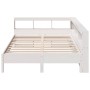 Cama con estantería sin colchón madera maciza blanca 150x200 cm