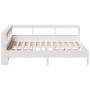 Cama con estantería sin colchón madera maciza blanca 150x200 cm